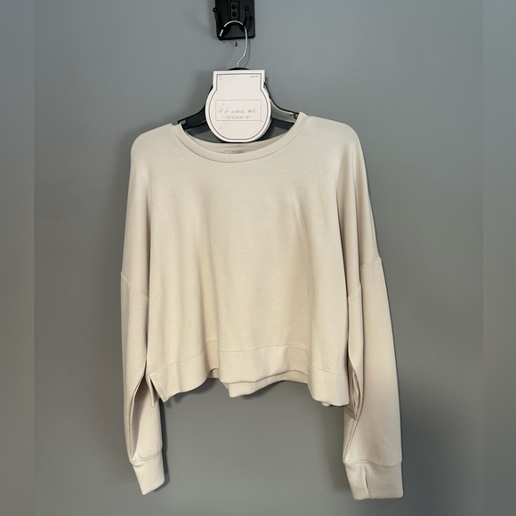 if it were me Other - If It Were Me Cream Long Sleeve Half Sweatshirt & Shorts